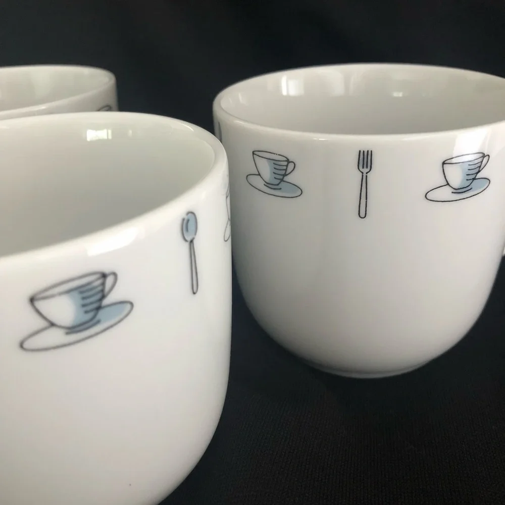 3 Crate&Barrel Coffee Shop Series Mugs Kathleen Wills - Mugs & Utensils Design
